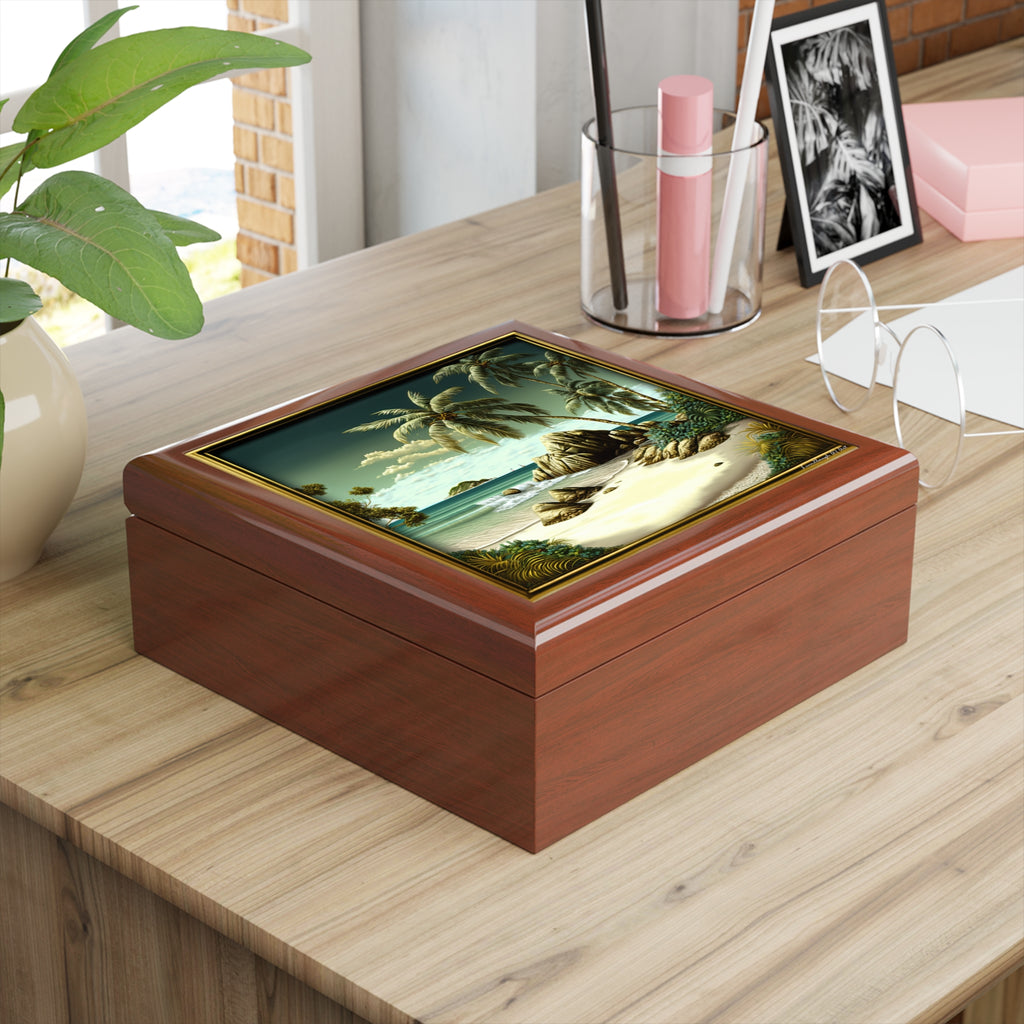 Quiet Palms, Golden Shore, Jewelry- Stash -Collection Box