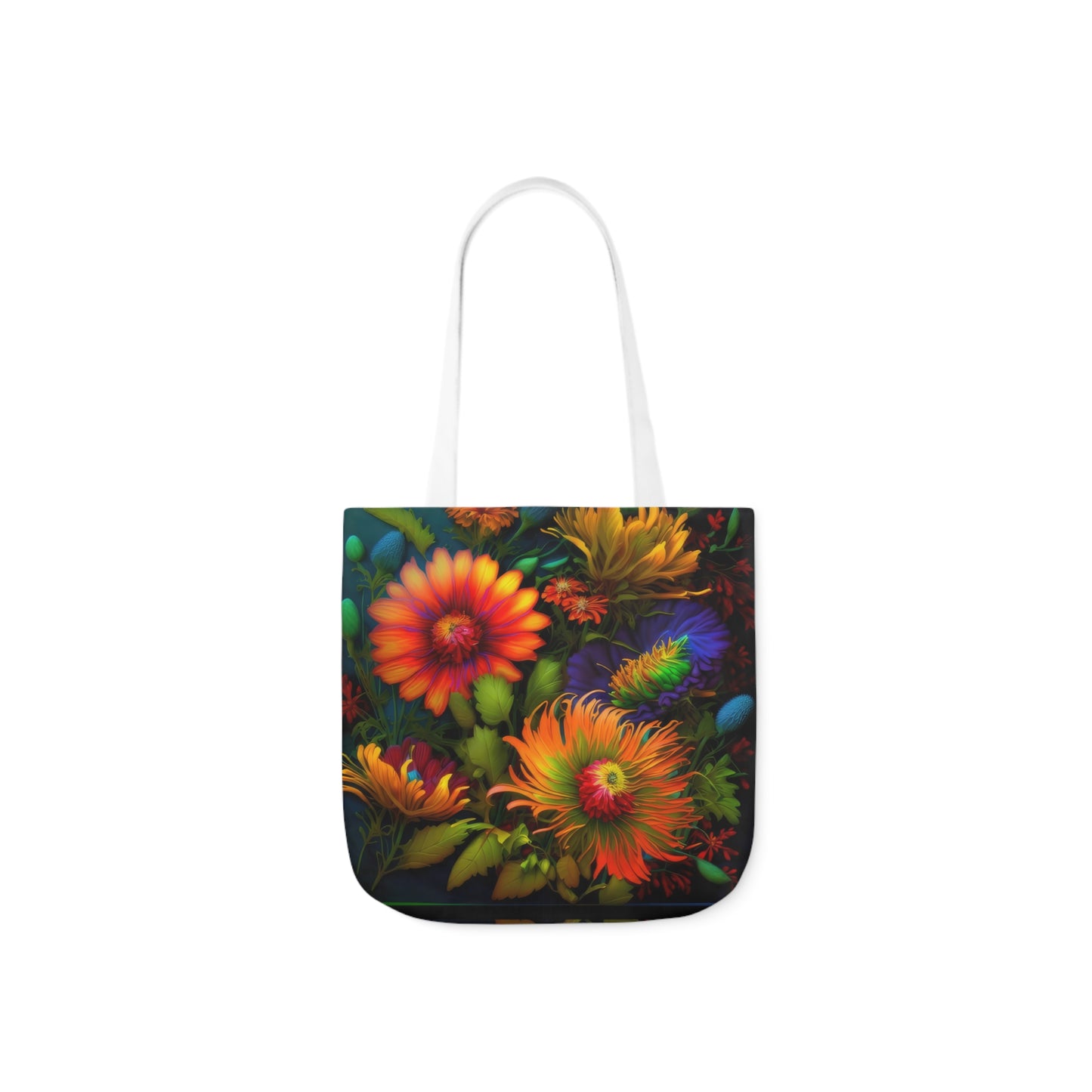 Bold And Beautiful Flowers Style One Polyester Canvas Tote Bag (AOP)