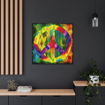 Coolio Tie Dye Hippie Peace Sign 9 Canvas Gallery Wraps