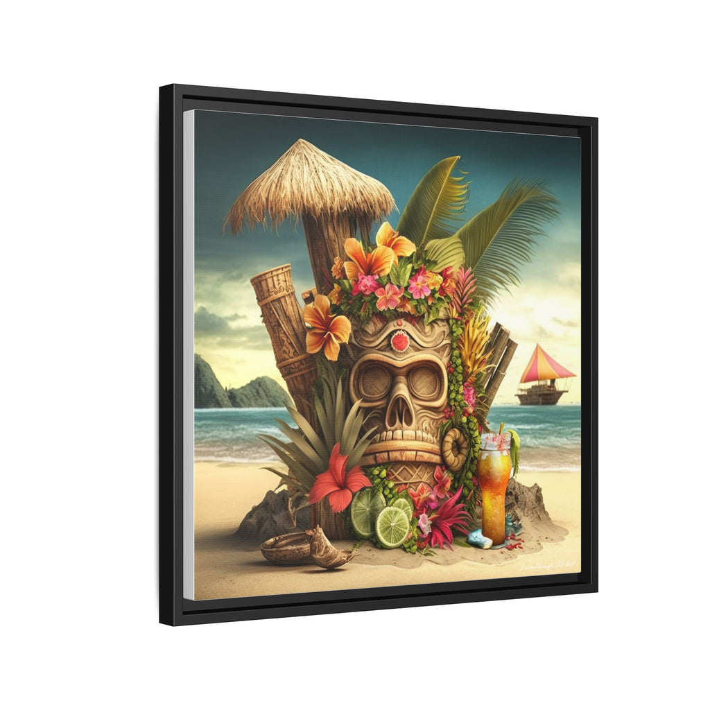 Tiki Dreams by the Shore, Art Print — Colorful Modern Wall Canvas