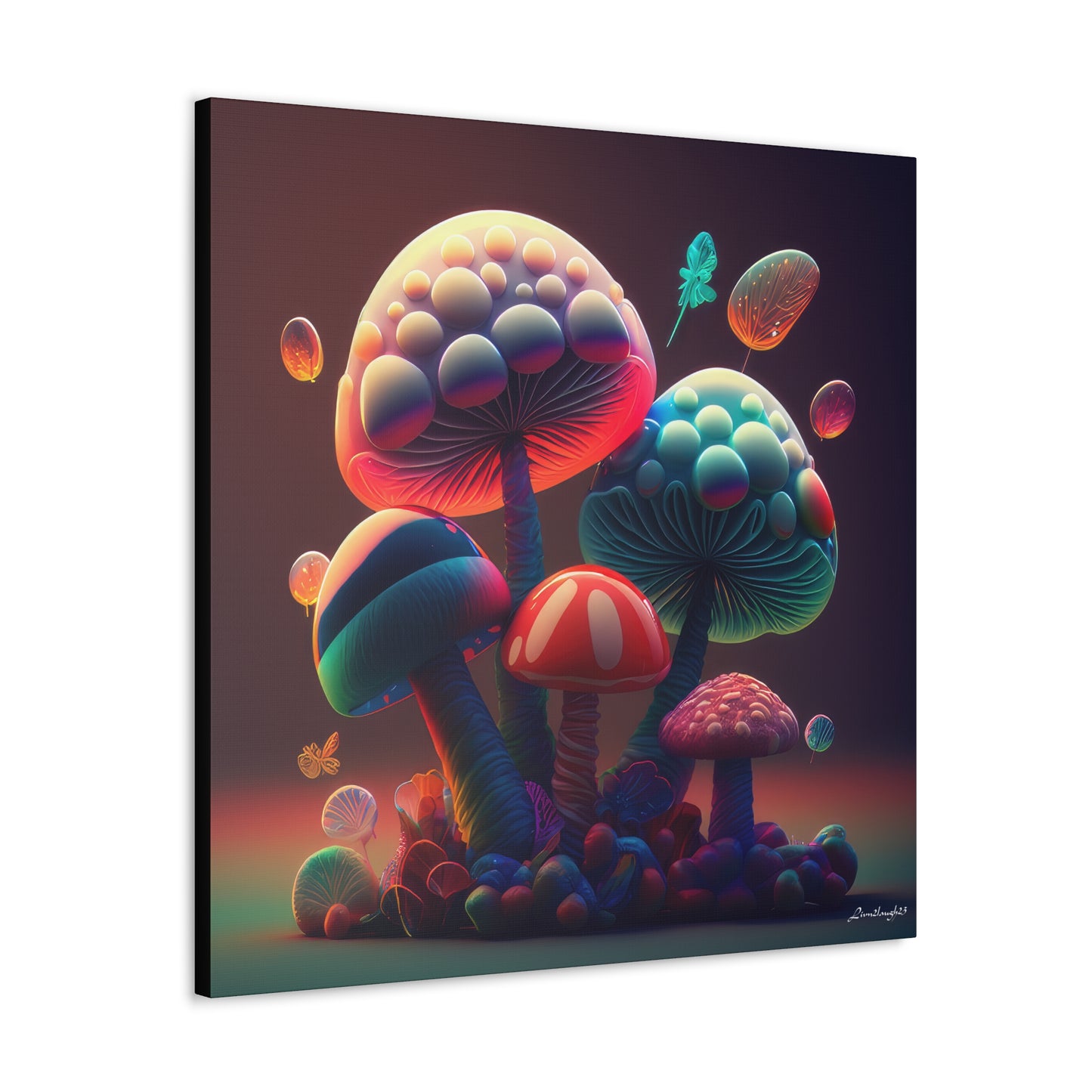 Beautiful Mushroom Luminating Colorful Bliss 5 Canvas Gallery Wraps