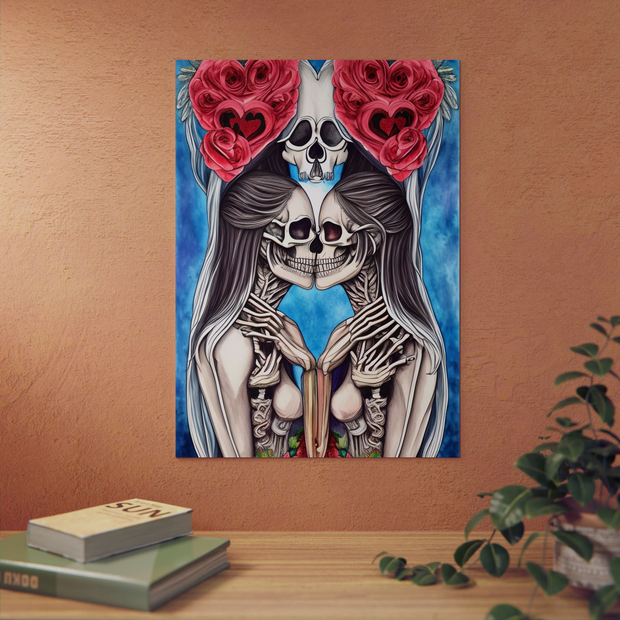 Love Shows No Time Boundaries Skulls, Image By Loewenkind Creations Aluminum Composite Panels
