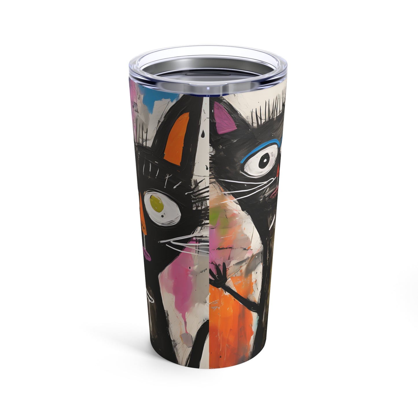 Doodle Abstract Black Cat By DaFlowerChild Tumbler 20oz