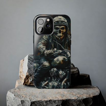 Skull Motorcycle Rider, Ready to Tear Up Road On Beautiful Bike Tough Phone Cases