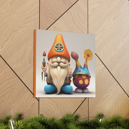 Groovy Hippie Gnome And His Unigue Sidekick Canvas Gallery Wraps