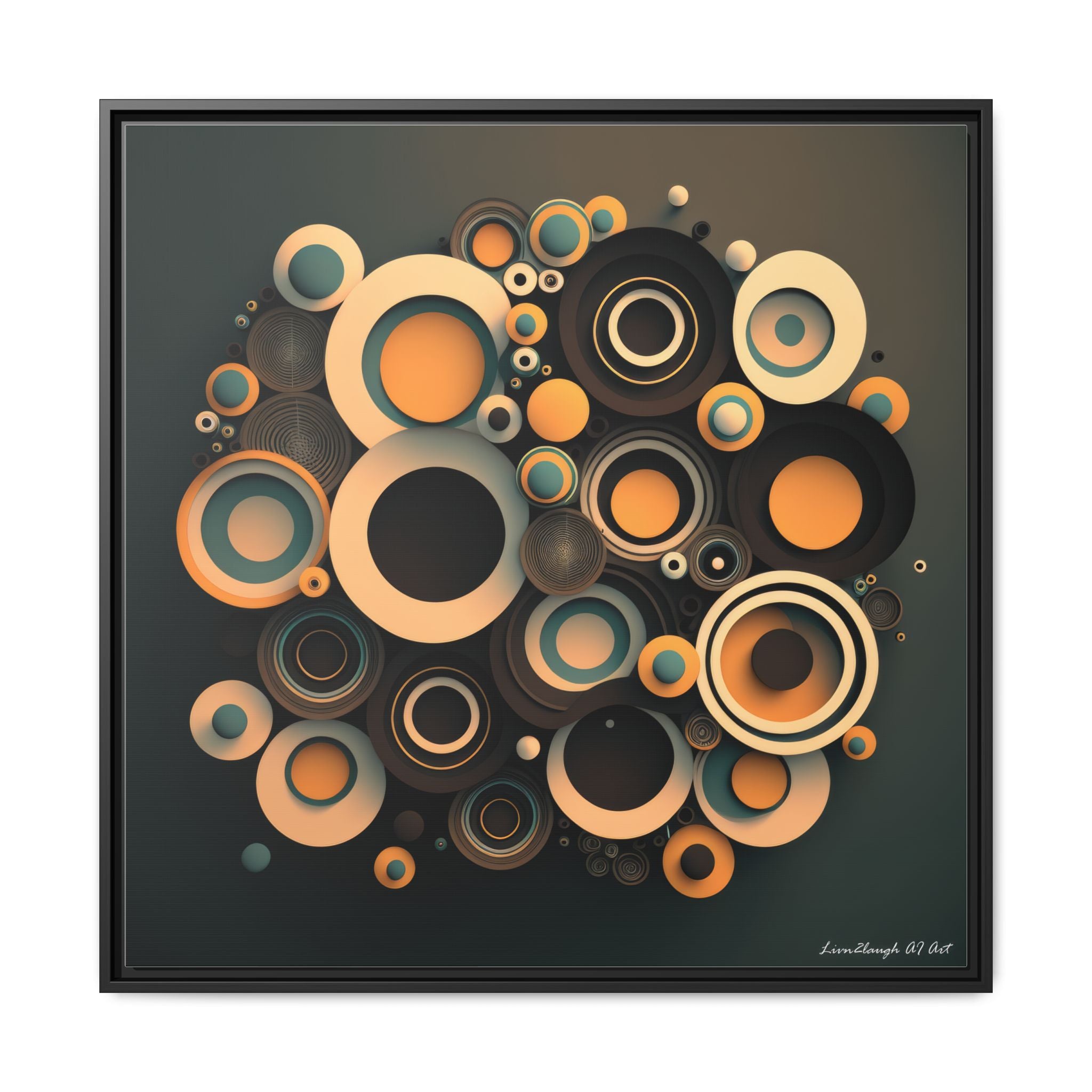 Concentric Harmony, Art Print — Colorful Modern Wall Canvas