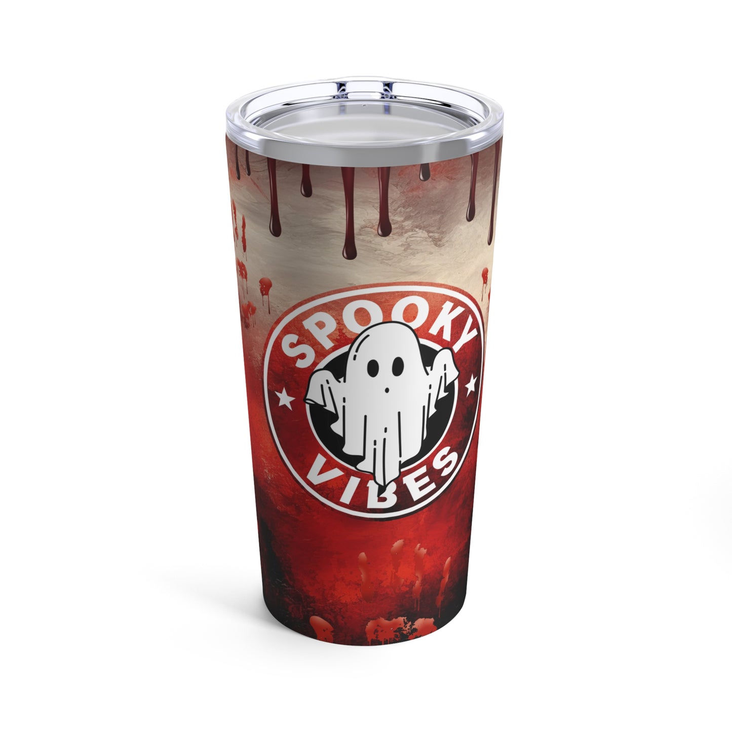 Spooky Vibes Ghost Ghoul With Blood Dripping Background Tumbler 20oz