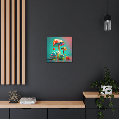 Beautiful Mushroom Luminating Colorful Bliss 3 Canvas Gallery Wraps