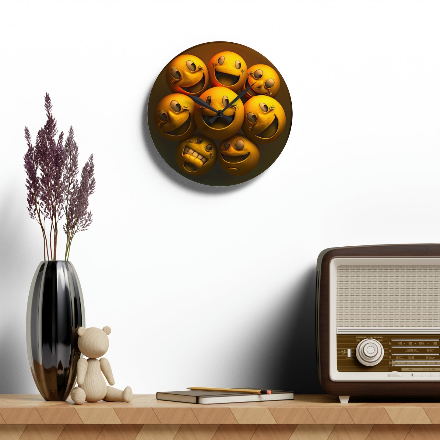 Happiest Of Faces Smiling, Style 1 Wall Clock