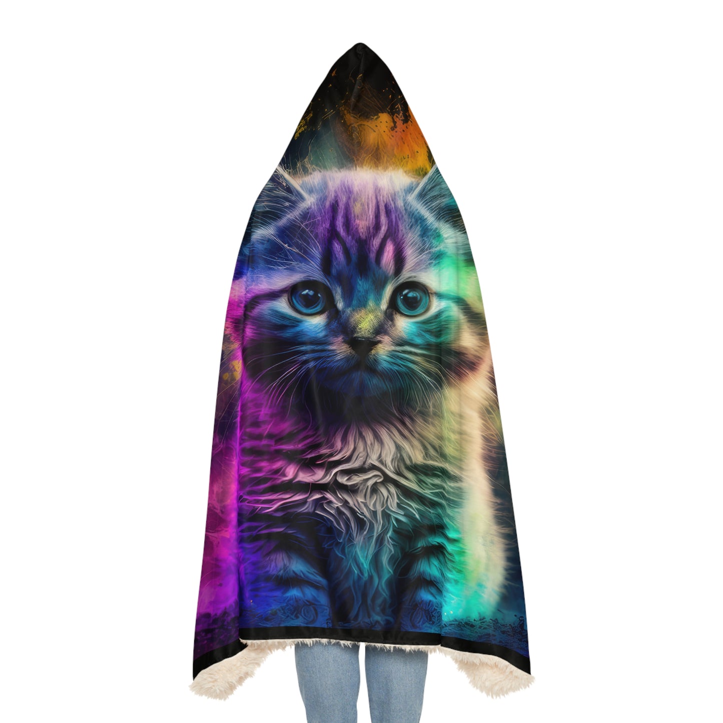 Bold And Beautiful Tie Dye Cat Style Two Snuggle Blanket