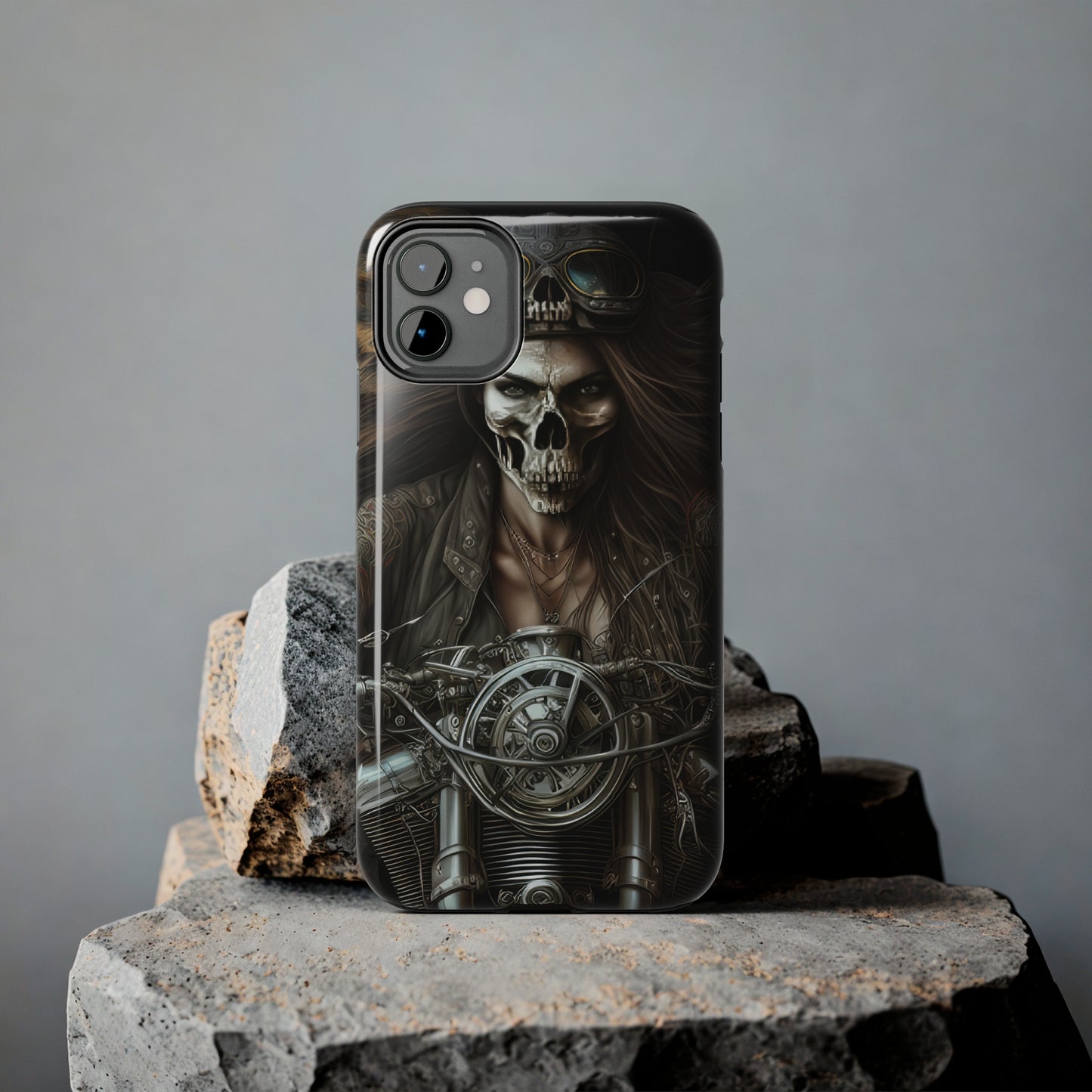 Skull Motorcycle Rider, Ready to Tear Up Road On Beautiful Bike 10 Tough Phone Cases