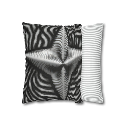 Beautiful Stars Abstract Star Style Black And White Spun Polyester Square Pillow Case