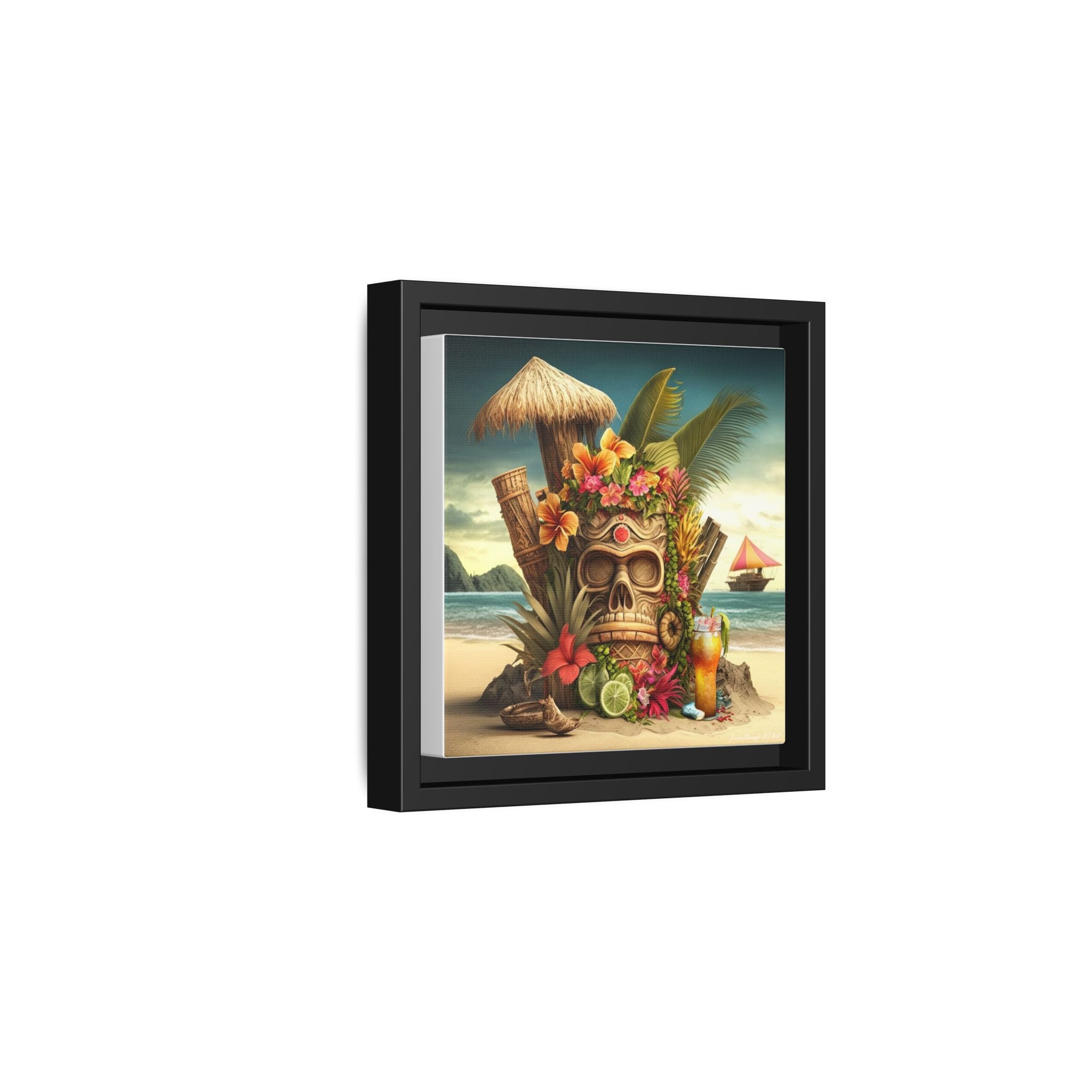 Tiki Dreams by the Shore, Art Print — Colorful Modern Wall Canvas