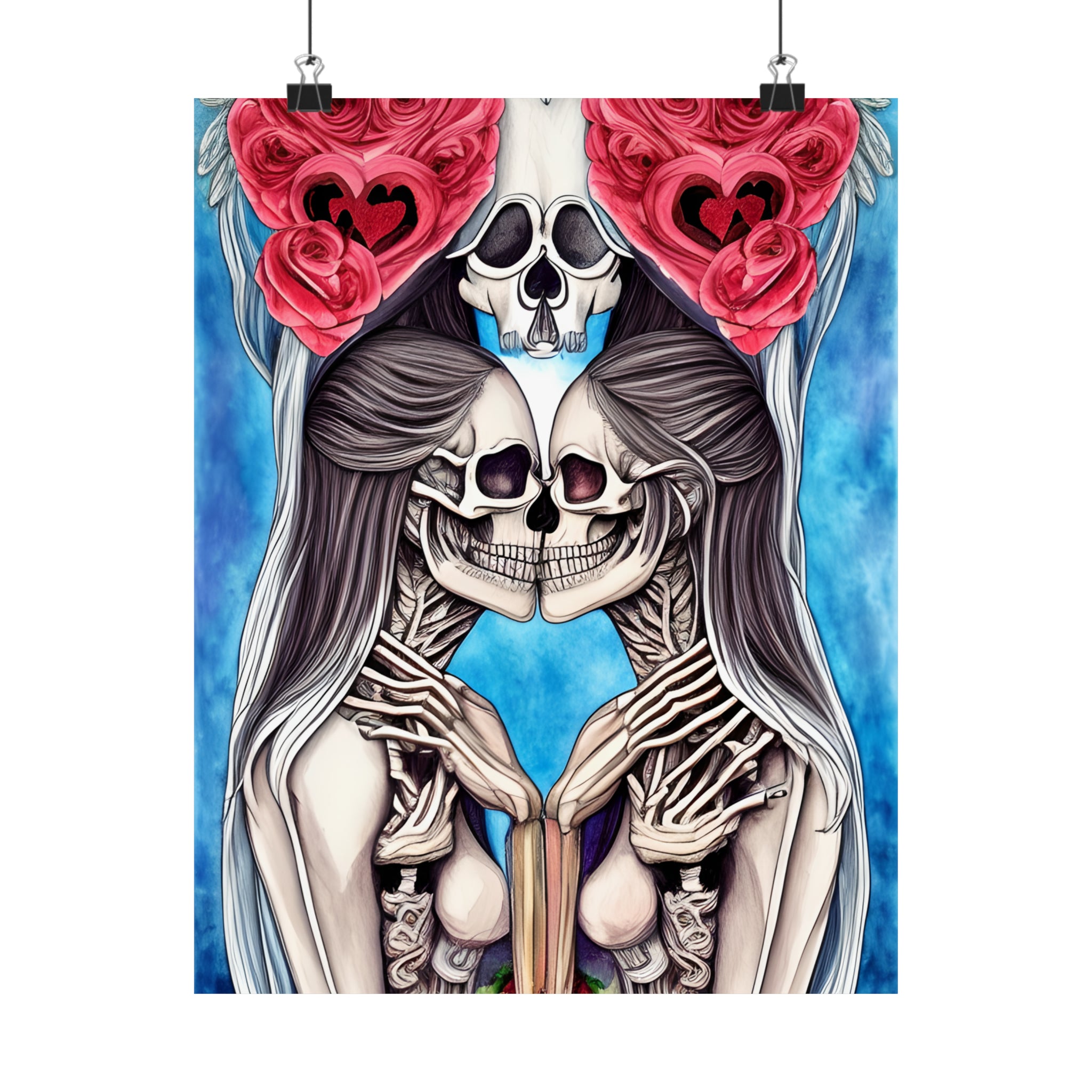 Love Shows No Time Boundaries Skulls, Image By Loewenkind Creations Premium Matte Vertical Posters