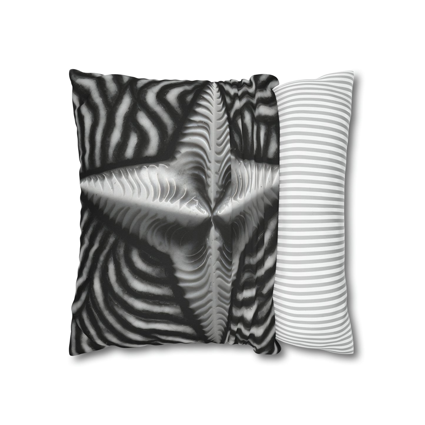 Beautiful Stars Abstract Star Style Black And White Spun Polyester Square Pillow Case