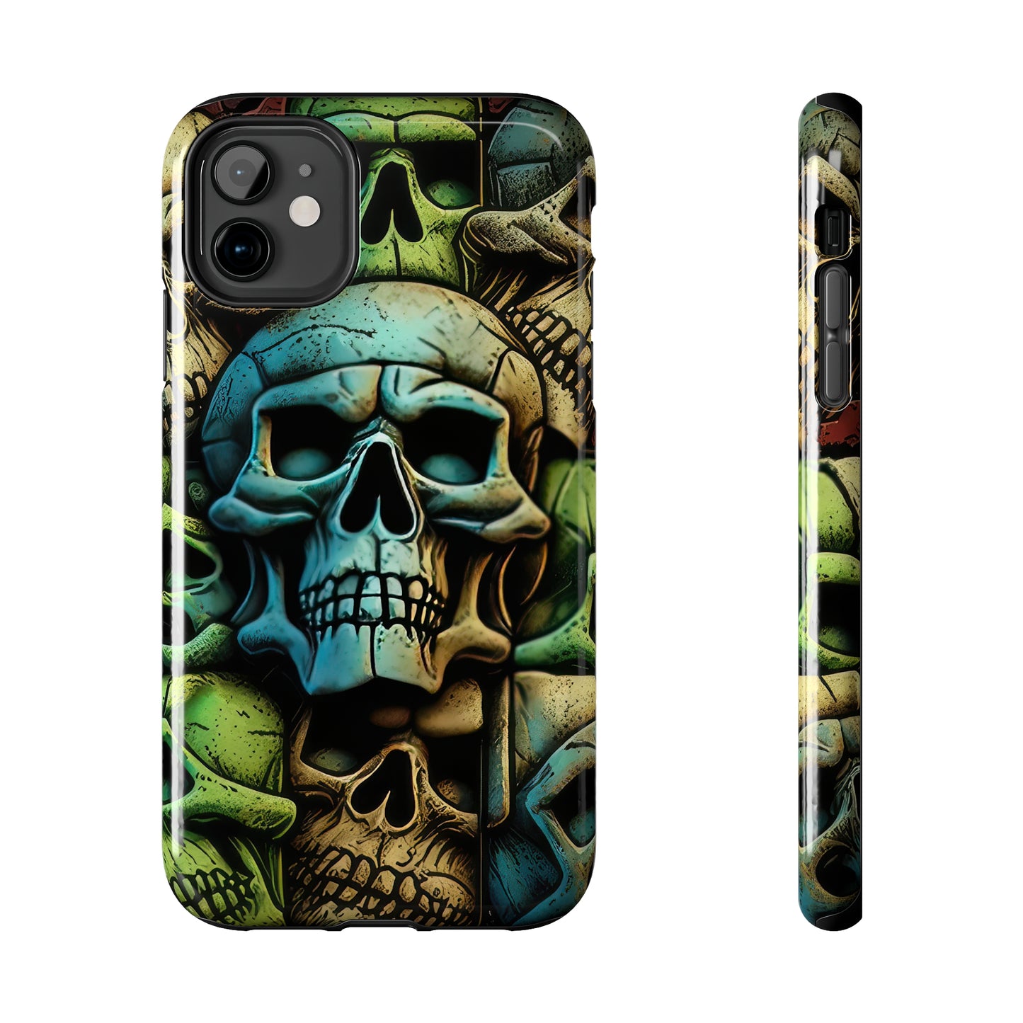 Metallic Chrome Skulls and classic Designed 13 Tough Phone Cases