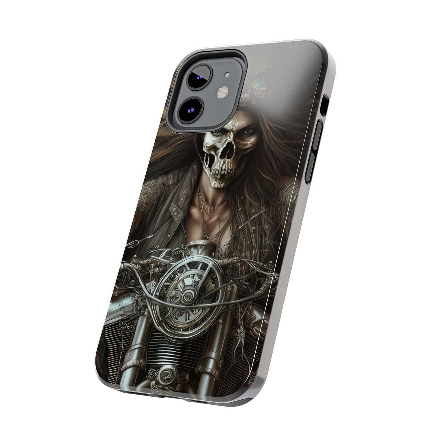 Skull Motorcycle Rider, Ready to Tear Up Road On Beautiful Bike 10 Tough Phone Cases