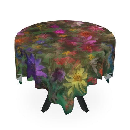 Bold & Beautiful & Metallic Wildflowers, Gorgeous floral Design, Style 3 Tablecloth