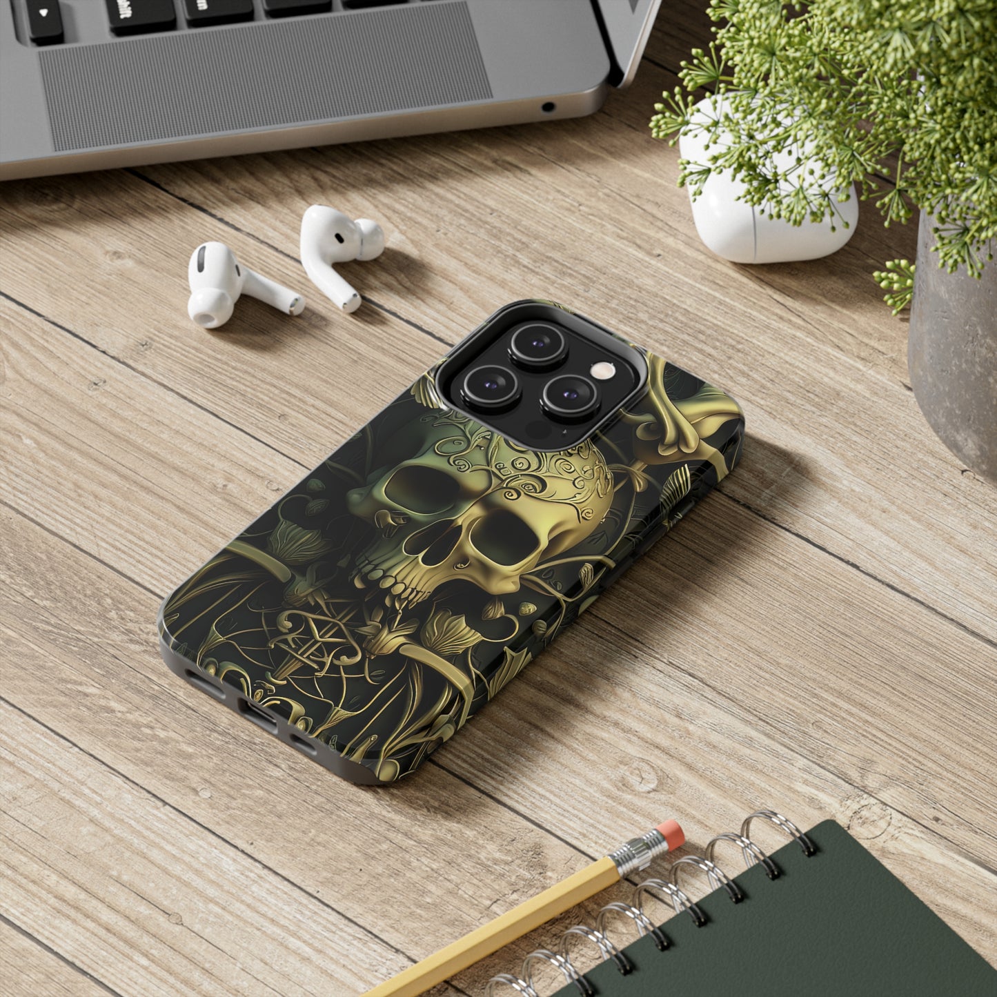 Metallic Chrome Skulls and classic Designed 3 Tough Phone Cases