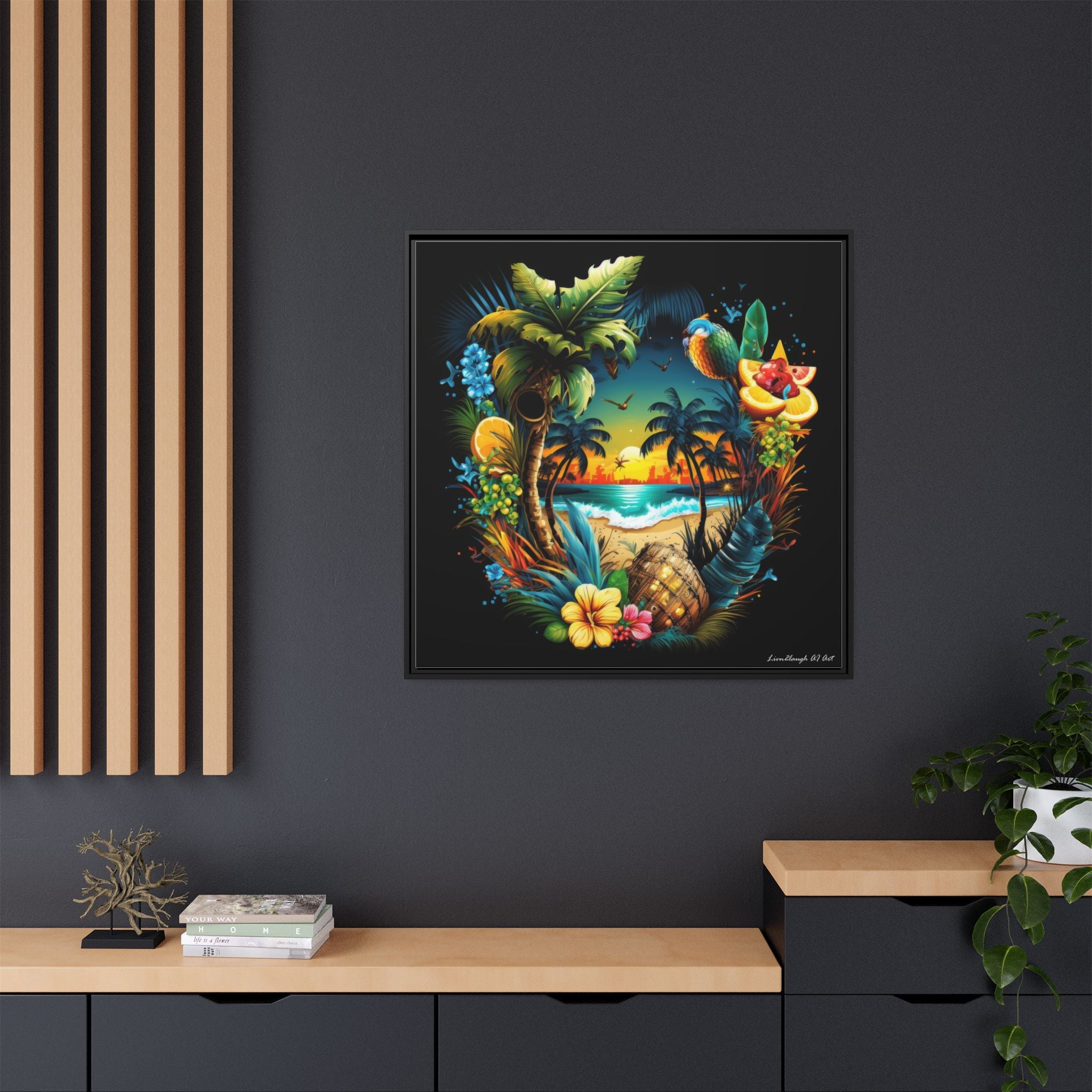 Island Rhythm at Dusk, Art Print — Colorful Modern Wall Canvas
