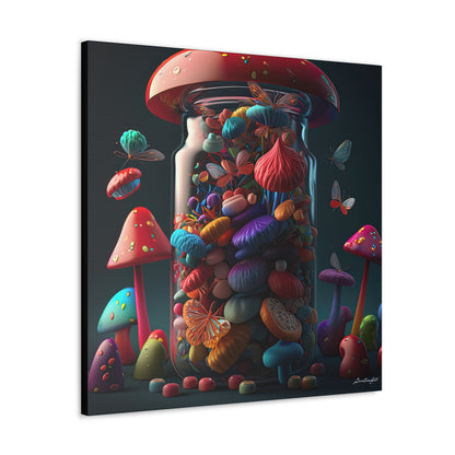 Beautiful Mushroom Luminating Colorful Bliss With Butterflies 2 Canvas Gallery Wraps