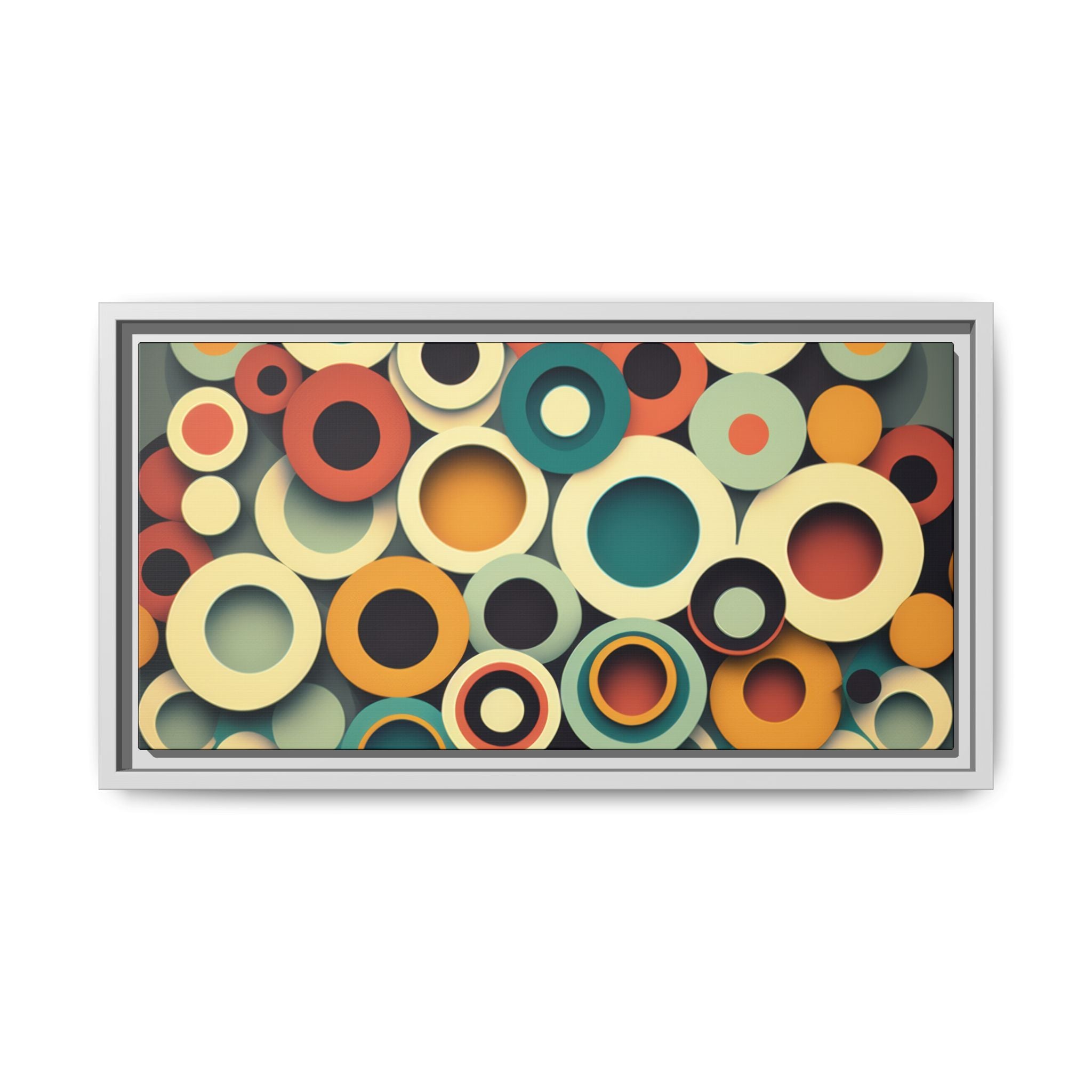 Gathered Circles, Matte Canvas, Framed (Multi-color)