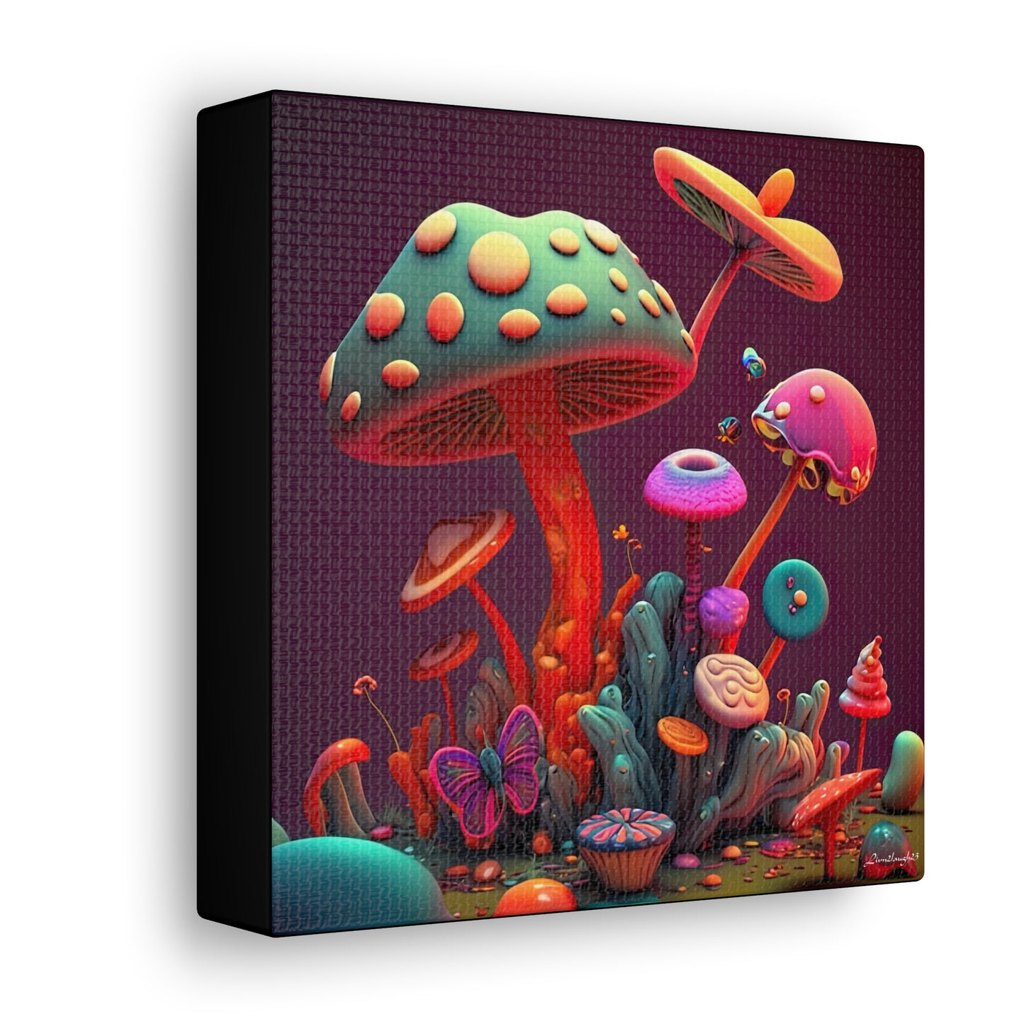 Beautiful Mushroom Luminating Colorful Bliss 2 Canvas Gallery Wraps