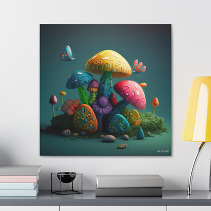 Beautiful Mushroom Luminating Colorful Bliss 4 Canvas Gallery Wraps