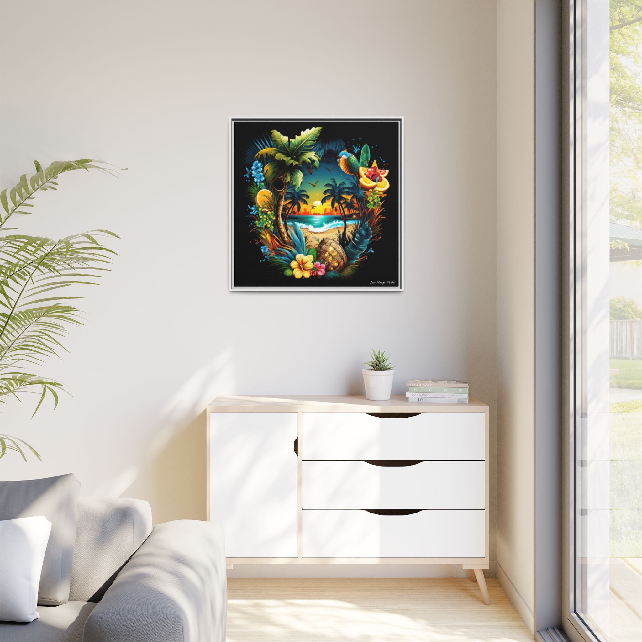 Island Rhythm at Dusk, Art Print — Colorful Modern Wall Canvas