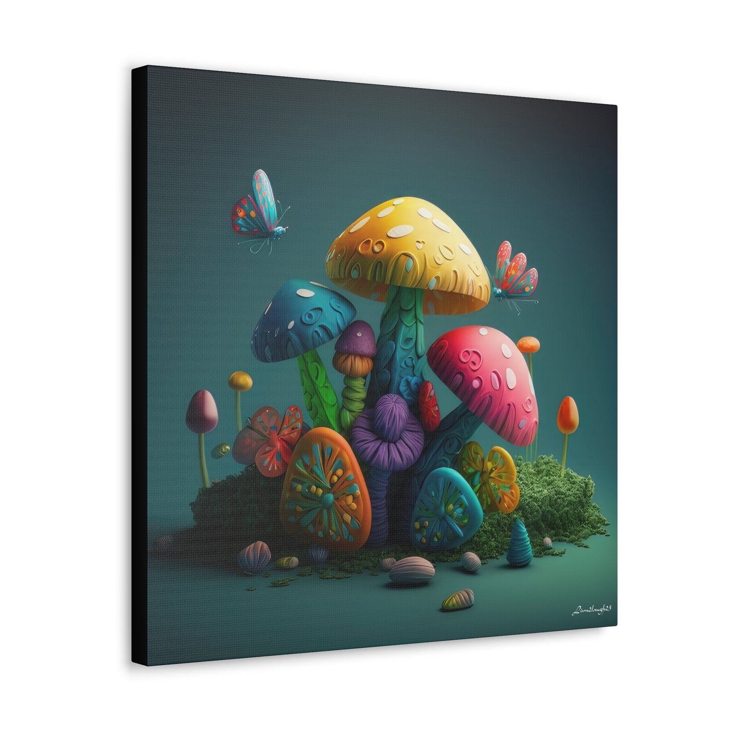 Beautiful Mushroom Luminating Colorful Bliss 4 Canvas Gallery Wraps