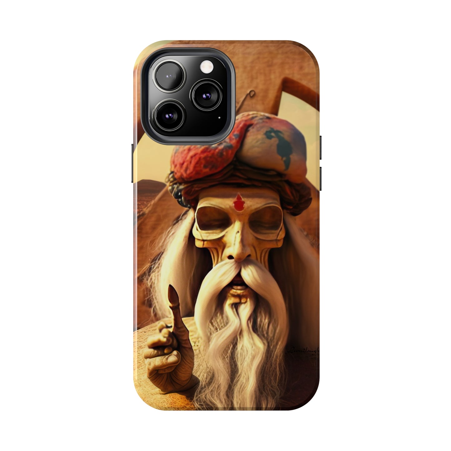 Wise Man In Dessert With Beard And Peace Sign Tough Phone Cases