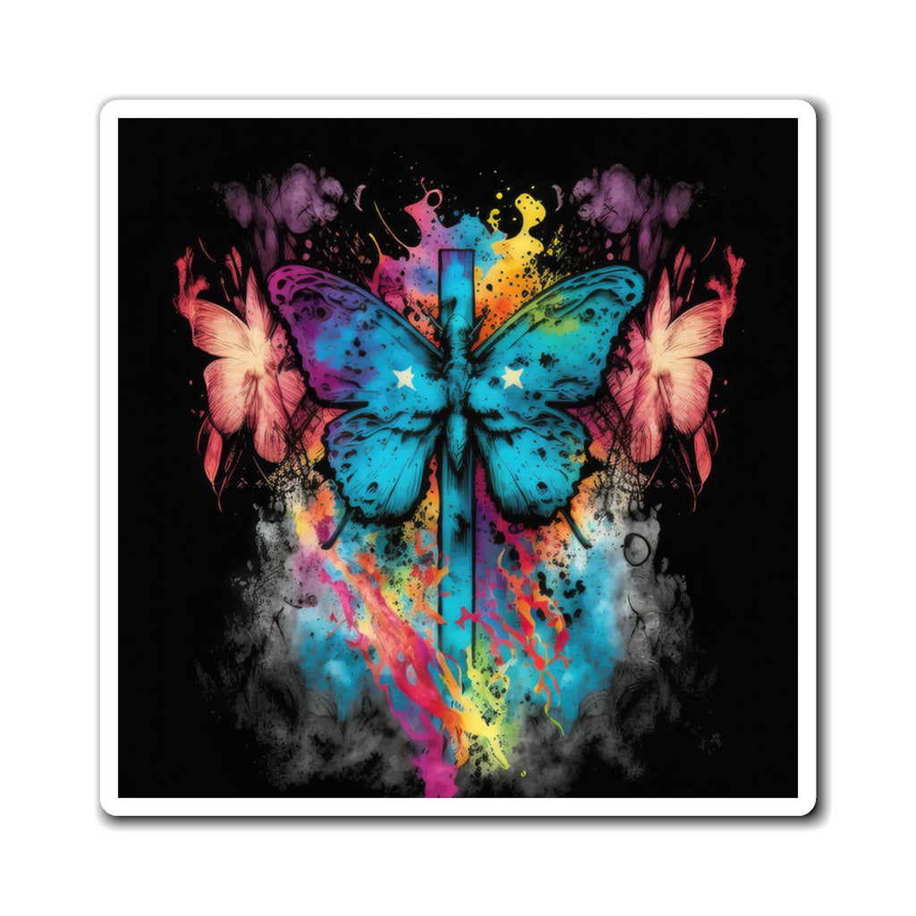 Bold And Beautiful Butterflies Style 10 Tie-Dye Magnets
