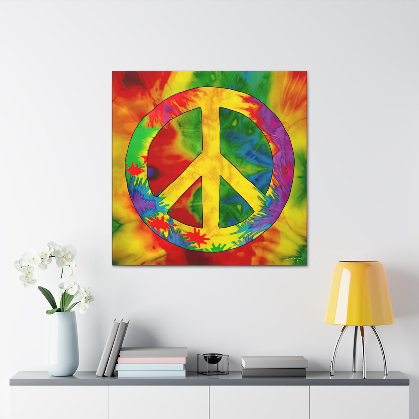 Coolio Tie Dye Hippie Peace Sign 2 Canvas Gallery Wraps