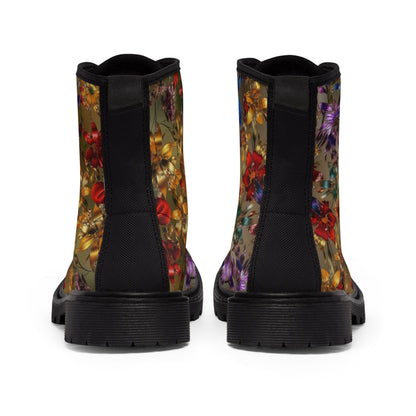 Bold & Beautiful & Metallic Wildflowers, Gorgeous floral Design, Style 1 Women's Canvas Boots