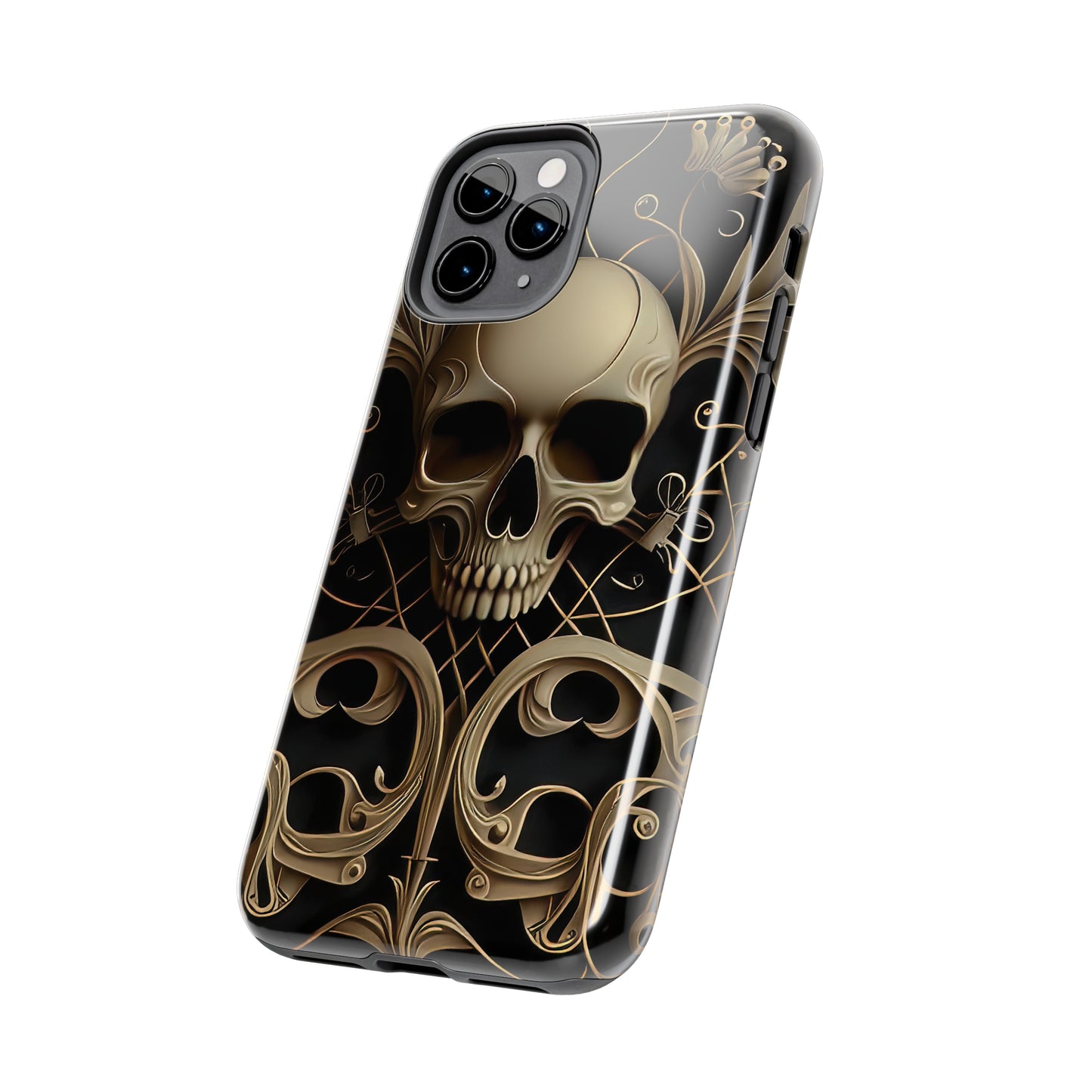 Metallic Chrome Skulls and classic Designed 1 Tough Phone Cases