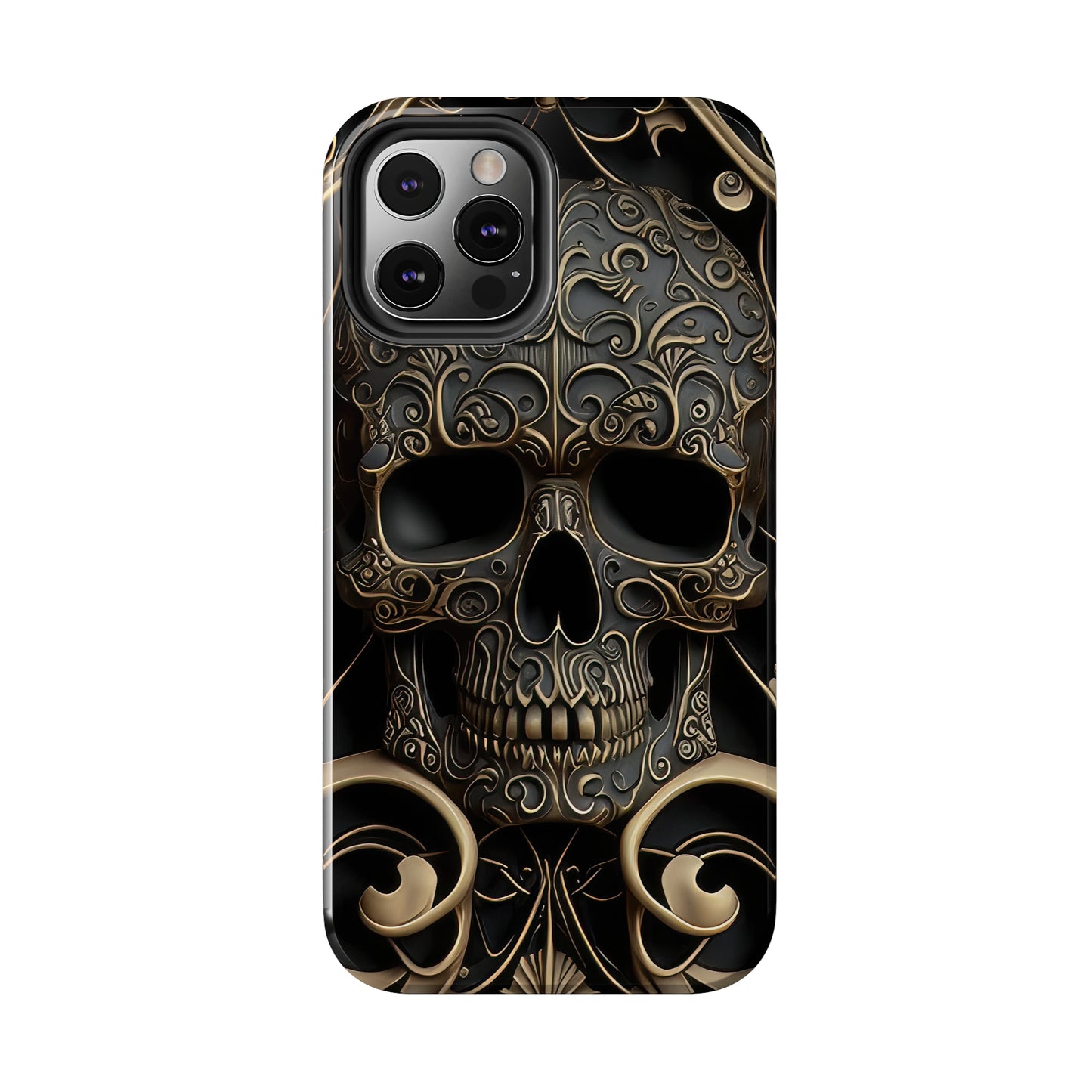 Metallic Chrome Skulls and classic Designed 2 Tough Phone Cases