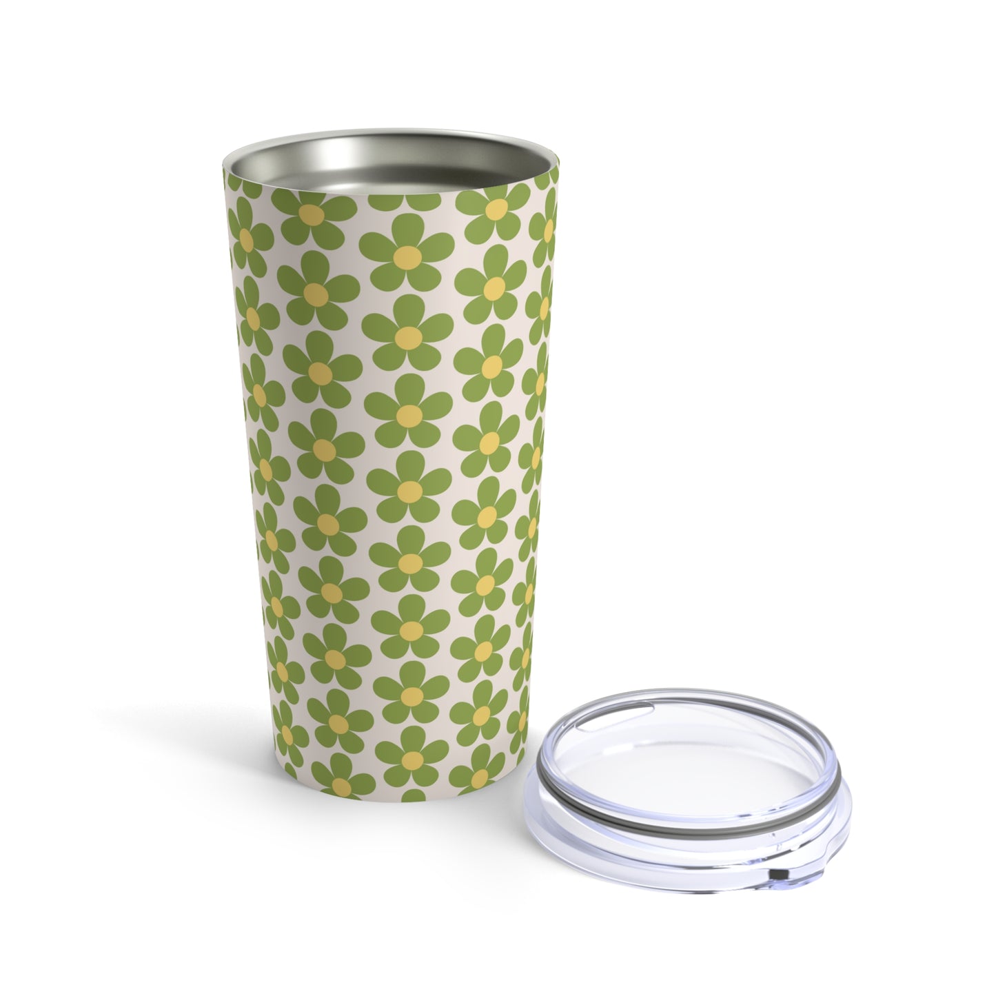 Green And Yellow Flowers On White Background By SimiSwimStudio Tumbler 20oz