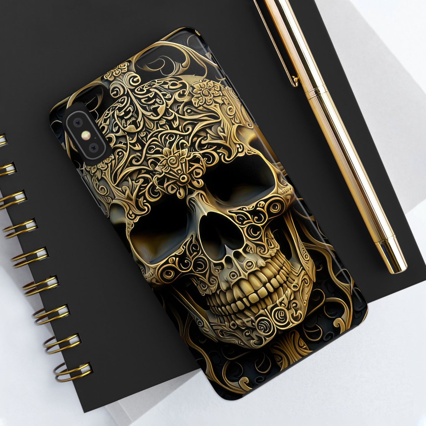 Metallic Chrome Skulls and classic Designed 4 Tough Phone Cases