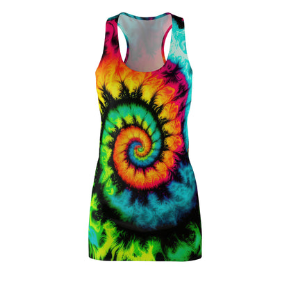 Bold And Beautiful Tie Dye Style Three C, Women's Cut & Sew Racerback Dress (AOP)