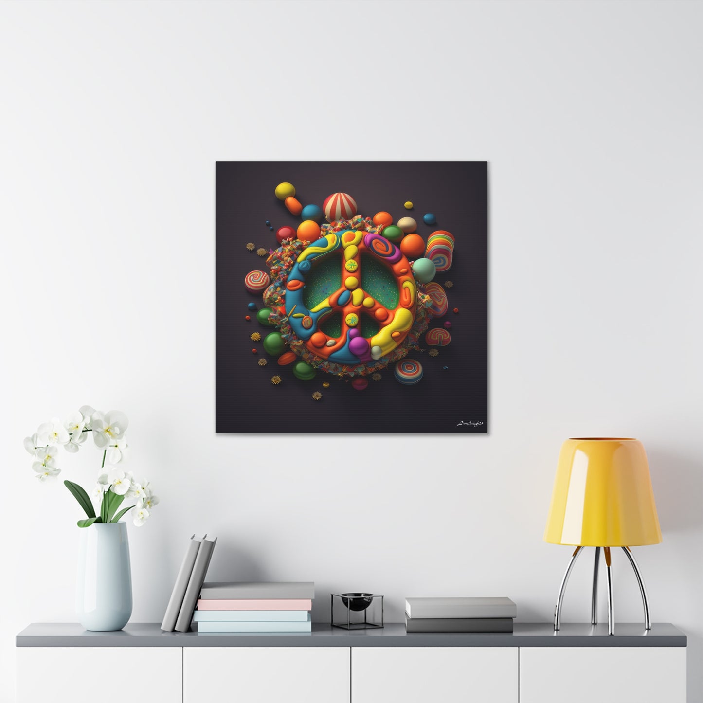 Fantastic Gummie Hippie Peace Sign 5 Canvas Gallery Wraps