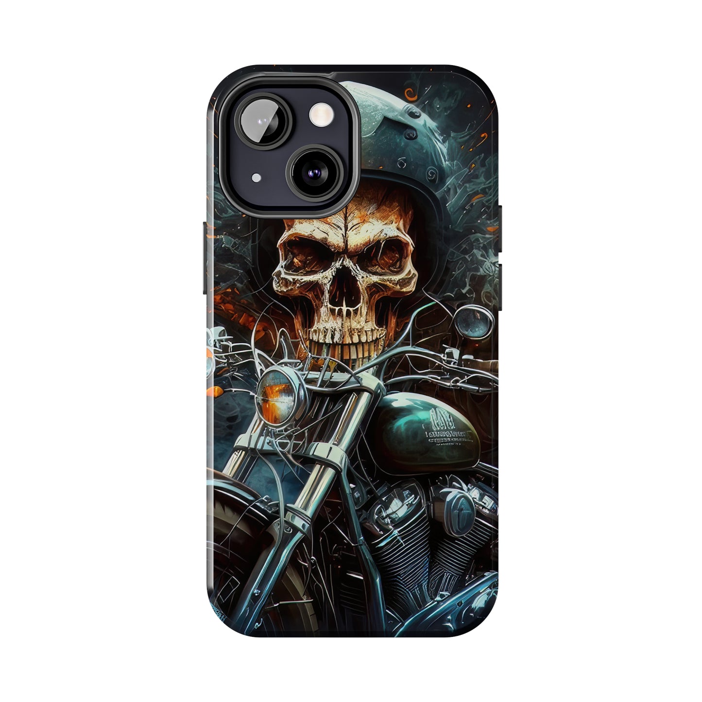 Skull Motorcycle Rider, Ready to Tear Up Road On Beautiful Bike 9 Tough Phone Cases