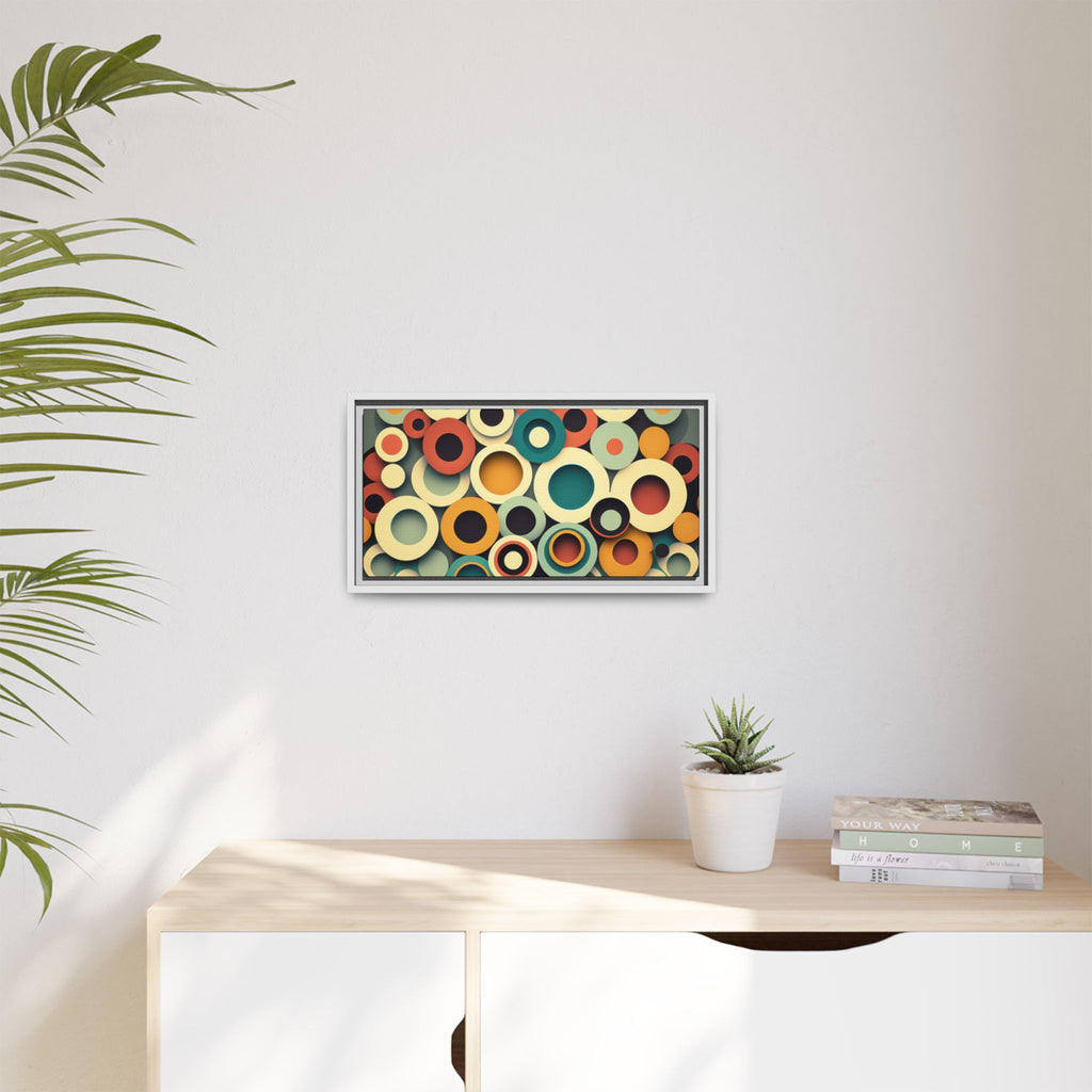 Gathered Circles, Matte Canvas, Framed (Multi-color)