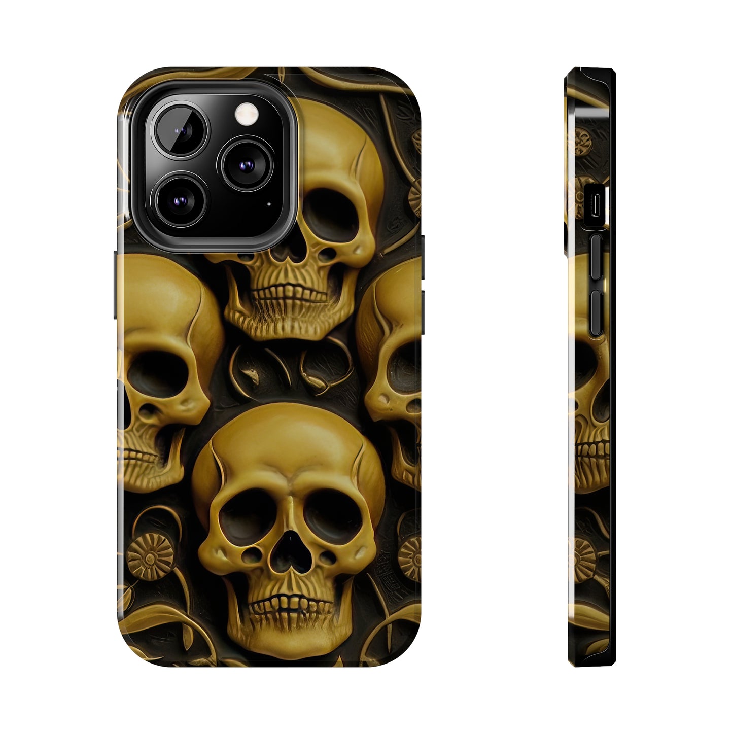 Metallic Chrome Skulls and classic Designed 18 Tough Phone Cases