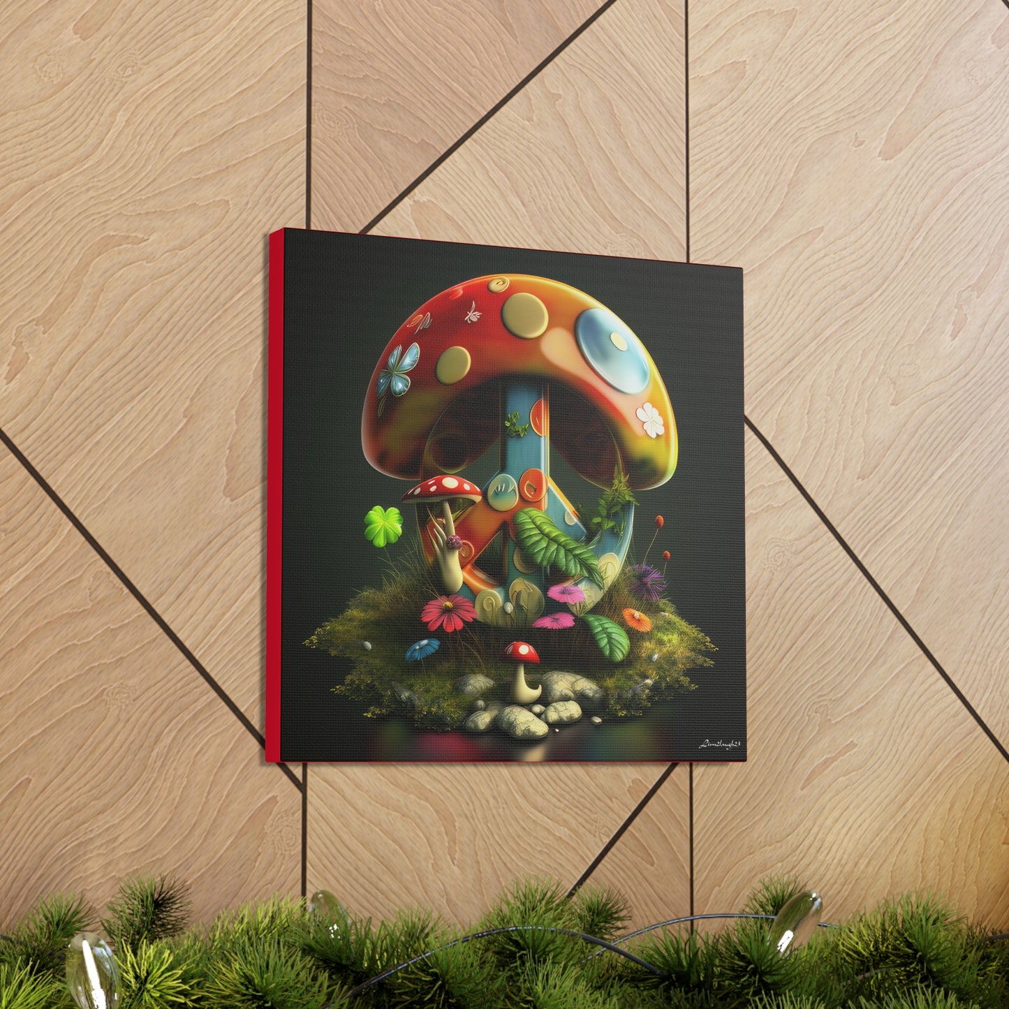 Beautiful Forest Round Peace Sign 2 Gallery Wraps