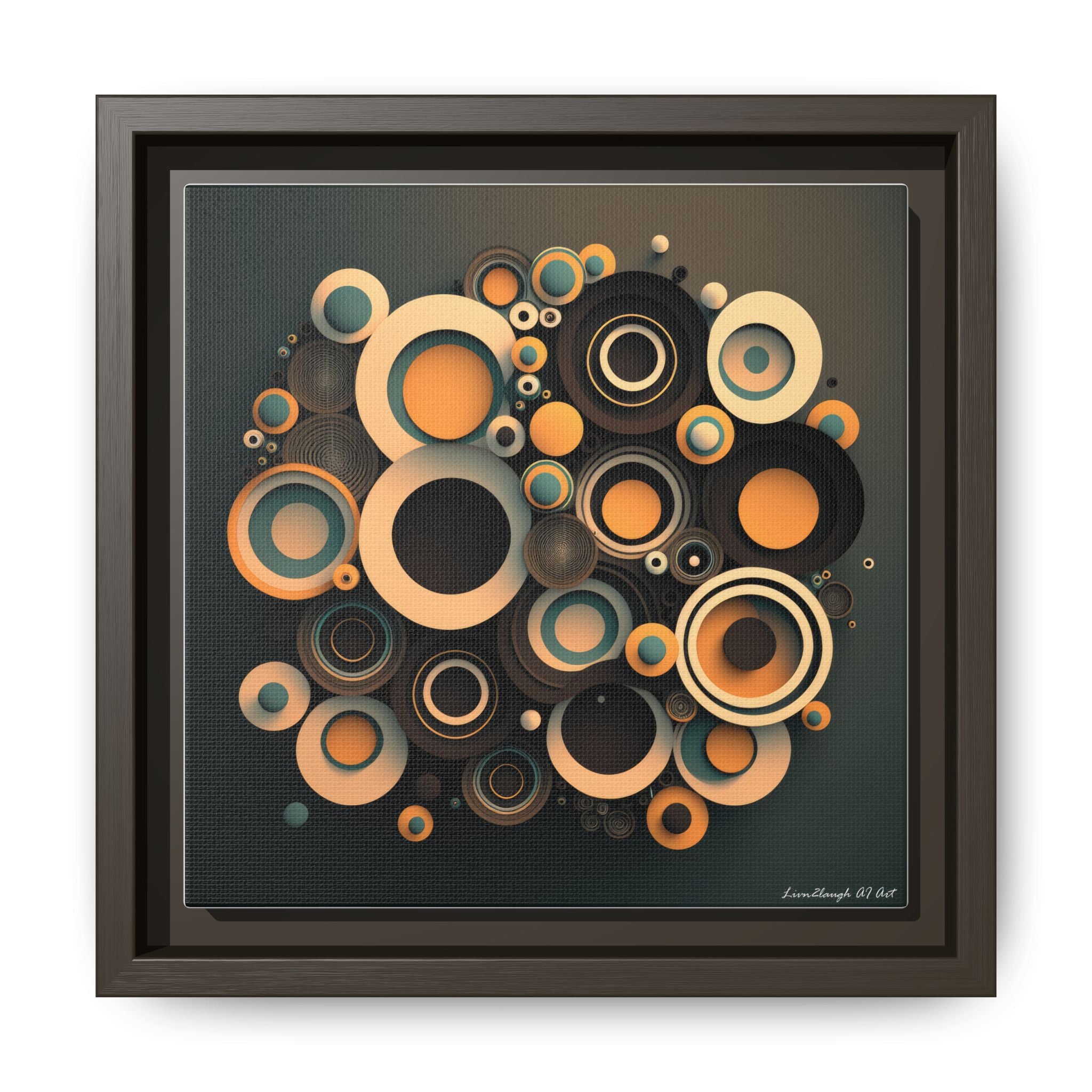 Concentric Harmony, Art Print — Colorful Modern Wall Canvas