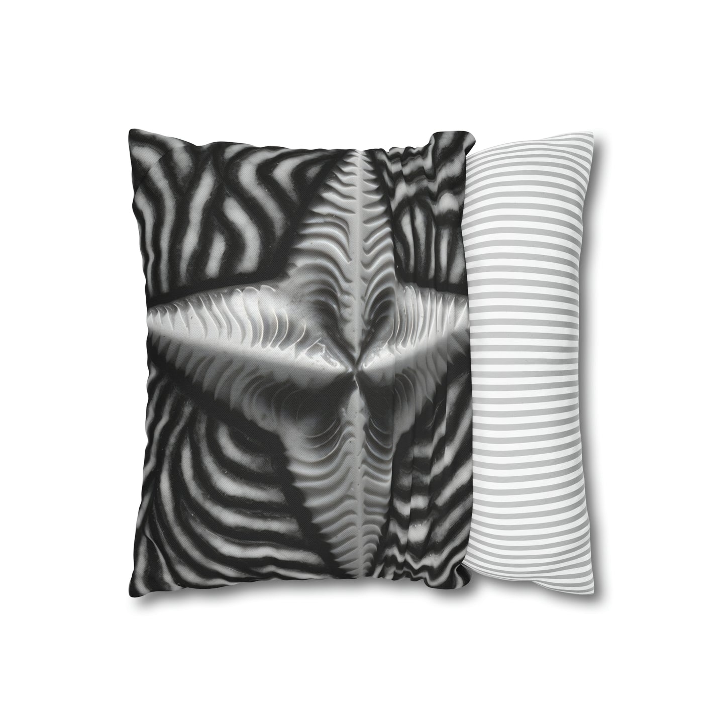 Beautiful Stars Abstract Star Style Black And White Spun Polyester Square Pillow Case