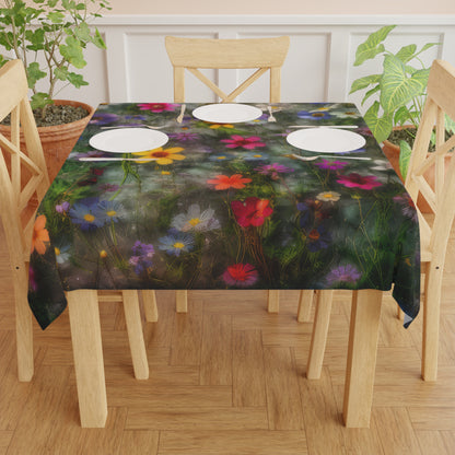 Bold & Beautiful & Metallic Wildflowers, Gorgeous floral Design, Style 2 Tablecloth