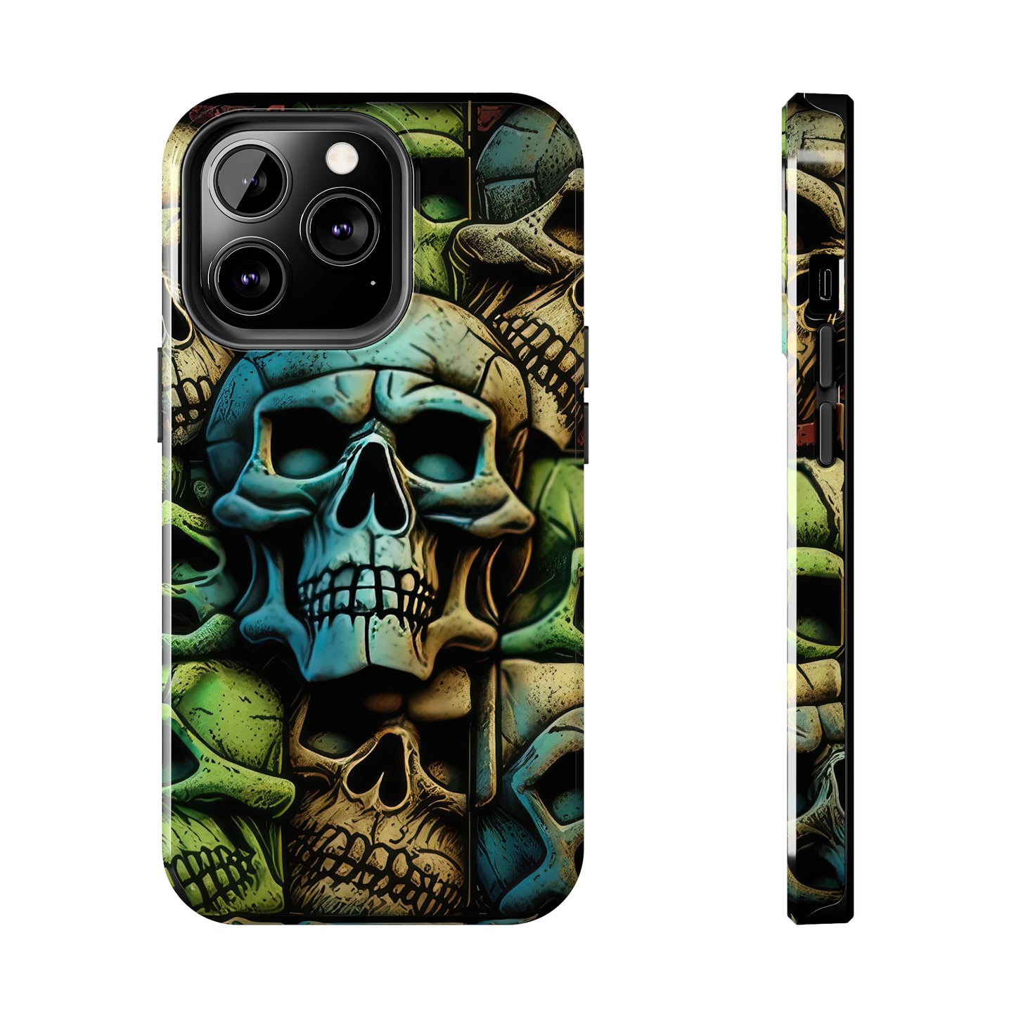 Metallic Chrome Skulls and classic Designed 13 Tough Phone Cases