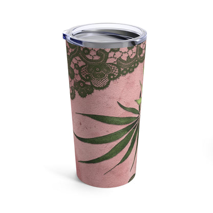 Pink & Lace Marijuana Elegantly Designed 420 Weed Tumbler 20oz