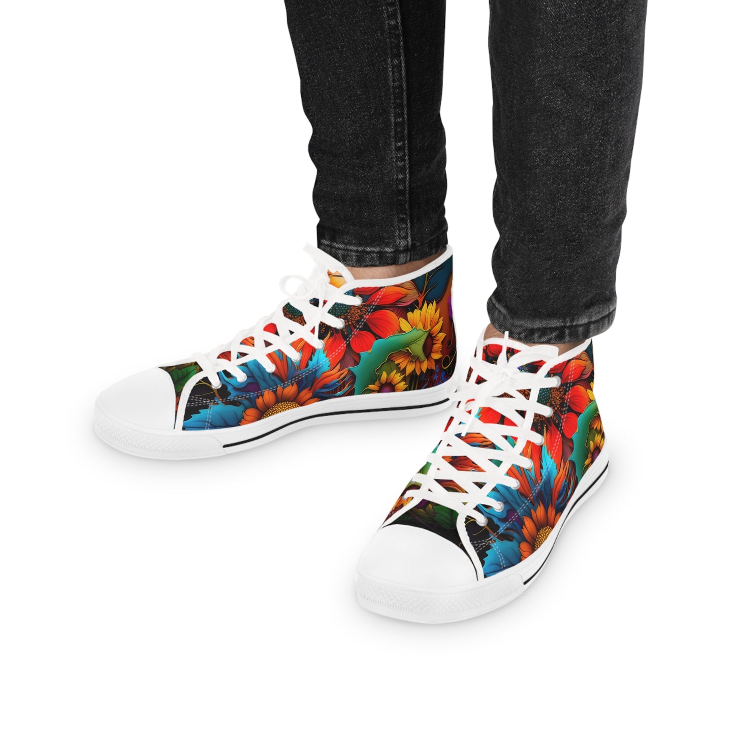 Bold And Beautiful Flowers Style Two Men's High Top Sneakers